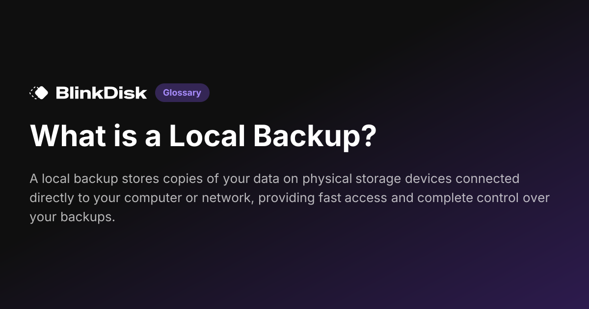 What is a Local Backup? | BlinkDisk
