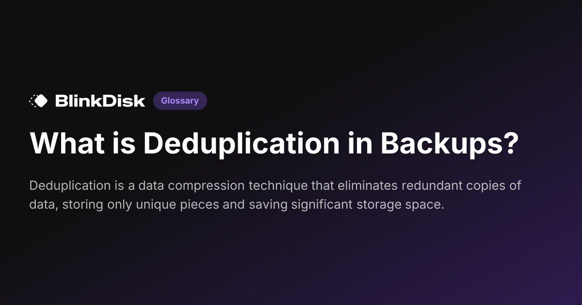 What is Deduplication in Backups? | BlinkDisk